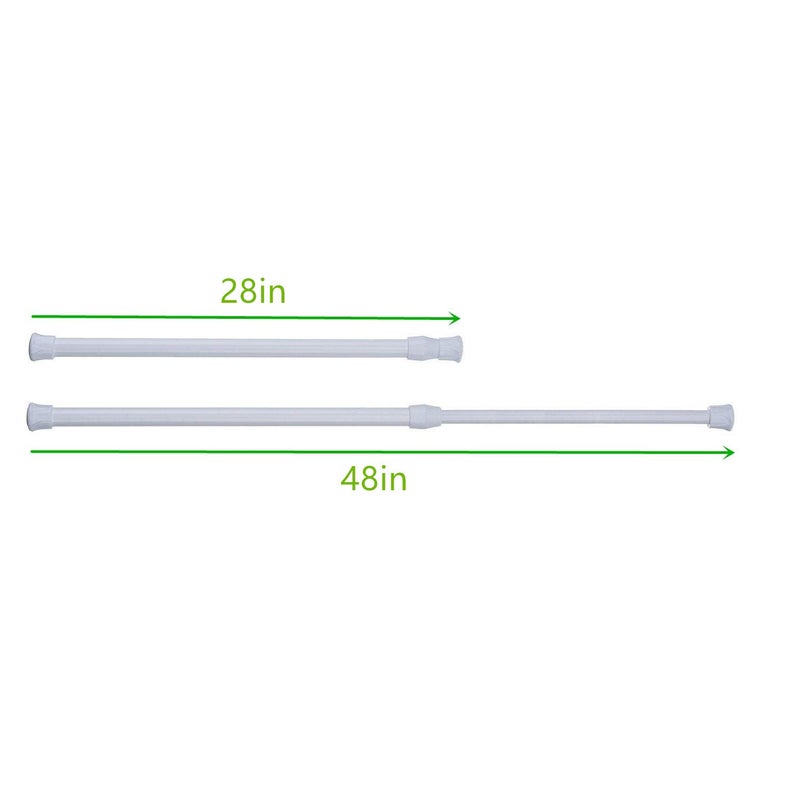 qinnsou 4 Pack Tension Rods, 28-48 Inches Adjustable Spring Steel Cupboard Bars Tension Curtain Rod shower Rod Closet Rod Tensions Rod Extendable Width - Image 2